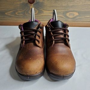 Avenger womens steel toed work boots, brown